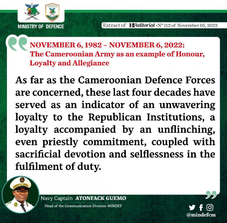 Extract of Honour and Fidelity Éditorial Number 112 of November 05, 2022