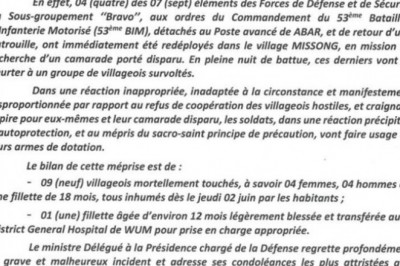 Nord-ouest : L’armée reconnait avoir tué 9 personnes dans la Menchum